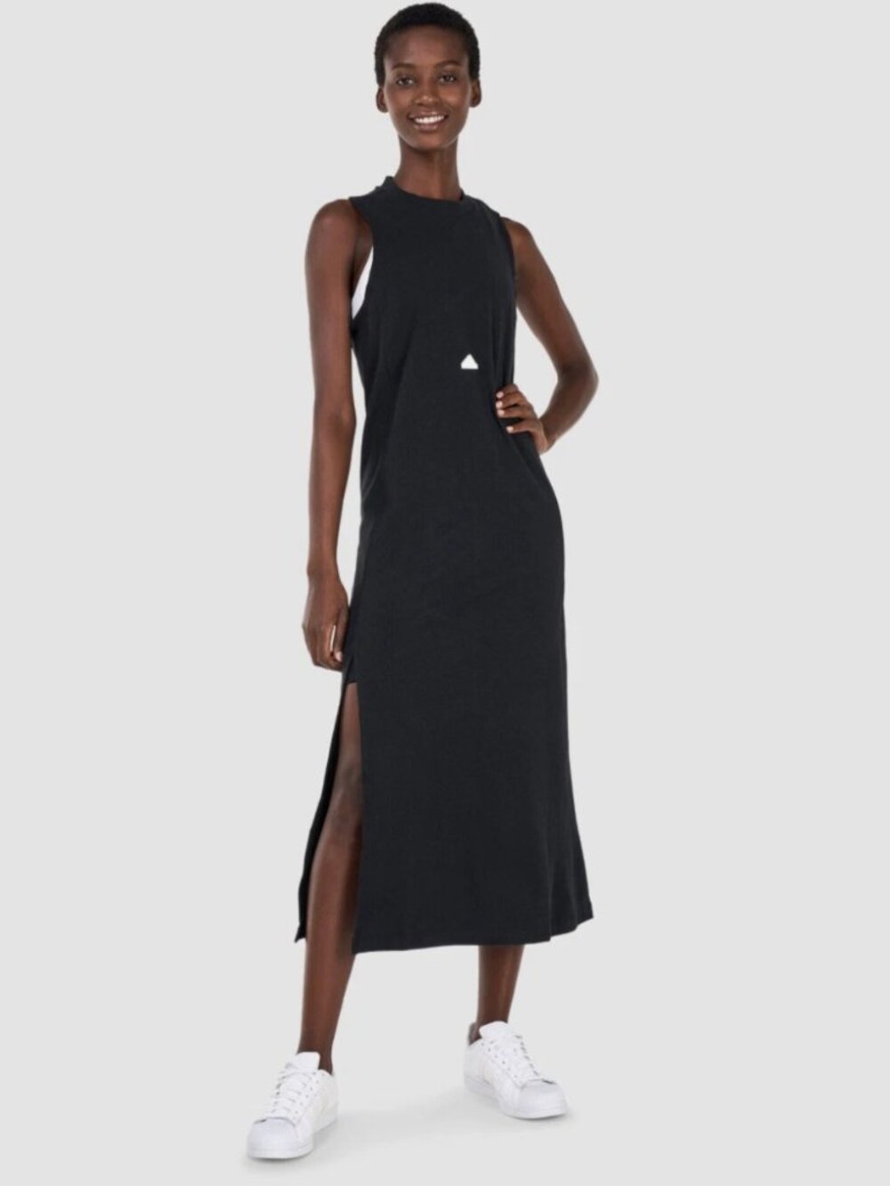 Adidas New Rib Dress Black XS NWT Sleeveless Maxi Cutout